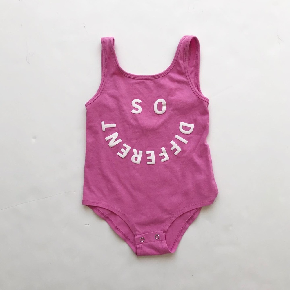 Zara pink SO DIFFERENT bodysuit EUC 7Y fits 4/5T